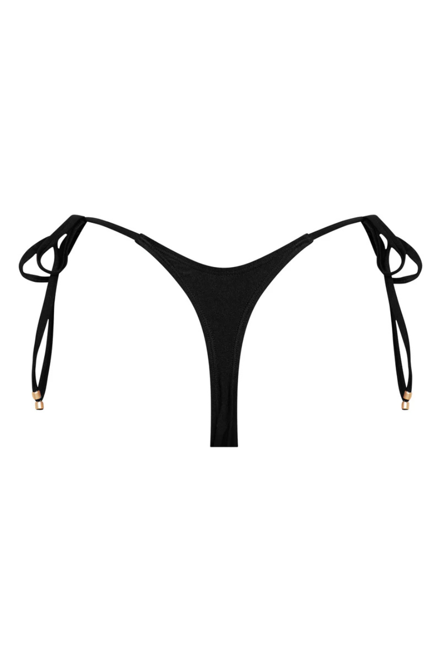 Madison Tie-Side Minimal Thong - Black