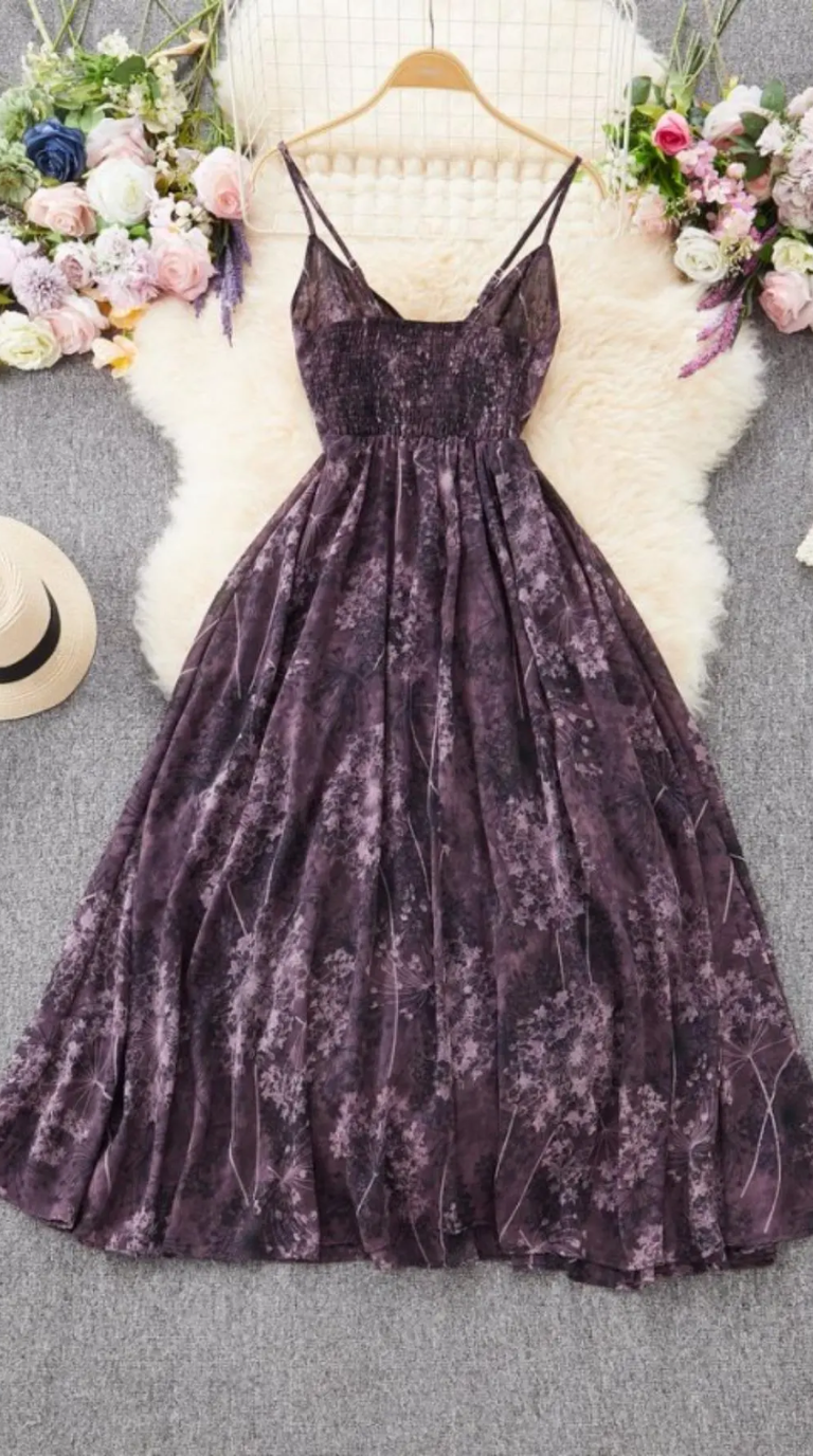 Botanical Maxi Dress – Tie-Front Floral & Print Chiffon Dress