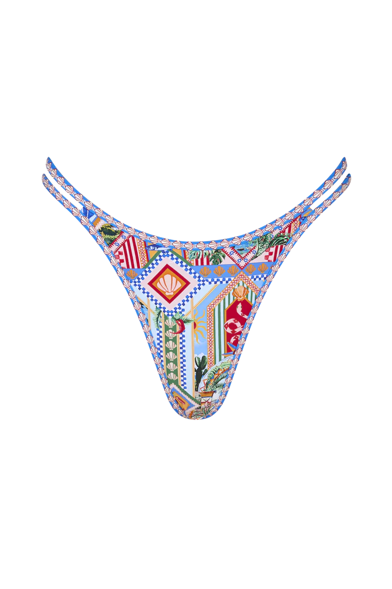 Rosalia Double-Strap Thong Bikini Bottom