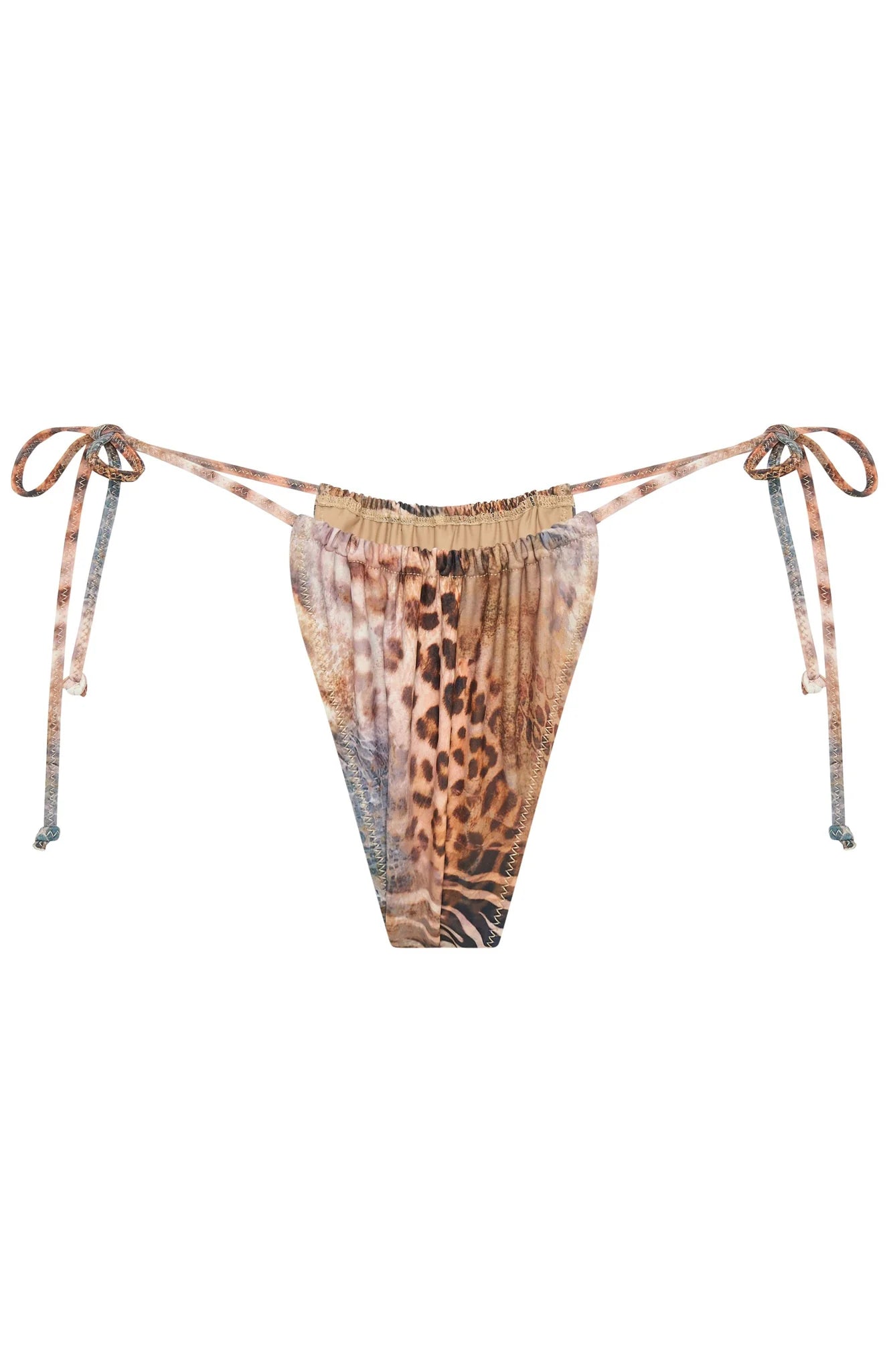 Savanna Ruched Tie-Side Thong Bikini Bottom