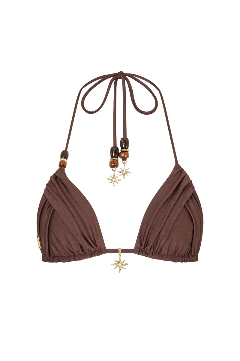 Sienna Ruched Triangle Halter Bikini Top