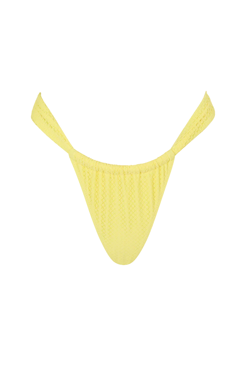 Limoncello Ruched Thong Bikini Bottom